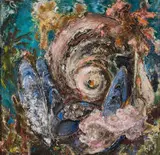 Cecil Higgs, Abstract with Shells, oil on canvas