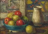 Gregoire Boonzaier, Still Life with Apples and Vase