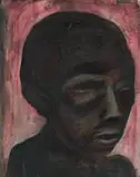 Wayne Barker, Untitled (Dark Head), gouache on paper