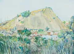 Carl Becker, Mine Dump East of Johannesburg, watercolour on paper