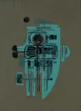 Ernst de Jong, Abstract in Blue, colour screenprint on paper