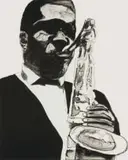 John Coltrane Solo by Sam Nhlengethwa, lithograph and chine collé on paper, sold Oct 2022