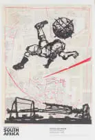 William Kentridge, Bicycle Kick, inkjet lithograph on paper