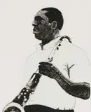 John Coltrane on Break by Sam Nhlengethwa, lithograph and chine collé on paper, sold Oct 2022