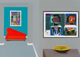 Tribute to Romare Bearden by Sam Nhlengethwa, thirteen colour lithograph, sold Oct 2022