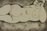 Douglas Portway, Nude, etching on paper