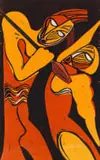 Shaka The Young Warrior by Cecil Skotnes, colour woodcut on paper, offered Oct 2022