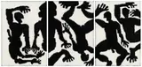 Pierre le Riche, Sketch for a Triad: The Mirror, The Inversion, The Absolution, three, 2021, acrylic yarn on polyester