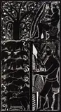 John Muafangejo, A Jealousy Man, linocut on paper