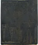 The Old Fashion in Okuanjama (original lino block) by John Muafangejo, lino block laid down on board, offered Oct 2022
