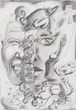 Nelson Makamo, Mandela, pencil on paper laid down on board