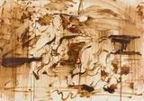 Johannes Phokela, Abstract Figures, oil on tracing paper
