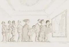 The Piss-Artist by Bruce Backhouse, ink on paper, offered Oct 2022