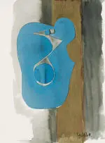 Blue Abstract by Sidney Goldblatt, watercolour on paper, sold Oct 2022