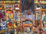 Gerhard Batha, Cafe Florian, oil on canvas