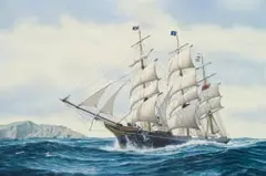 Peter Gerd Bilas, The Clipper 'Undine', oil on canvas