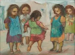 Kinder Spring Rek by Amos Langdown, oil on canvas laid down on board, sold Oct 2022