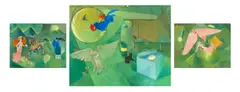 Stanley Pinker, Nightscape, triptych, oil on canvas laid down on board