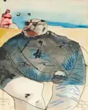 Robert Hodgins, Cold Man at the Sea, watercolour and pastel on paper