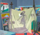 Claude Bouscharain, Thought, oil on canvas