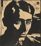Selfportret (Self Portrait) (Nilant 124) by Jacobus Hendrik Pierneef, linocut laid down on paper, sold Nov 2022