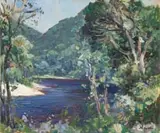 Hugo Naude, Bosomsoomde Rivier in Suid Kaap Land (Forest Hemmed River in the Southern Cape)