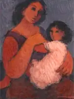 Eleanor Esmonde-White, Woman and Child, oil on canvas