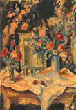 Maud Sumner, Stillewe met Blomme, Spieël en Horlosie (Still Life with Flowers, Mirror and Clock)