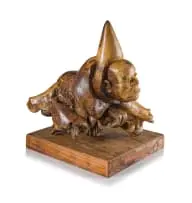 George Ramagaga, Sangoma, wood, on a wooden base