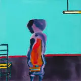 Robert Hodgins, Alone in a Room, oil on canvas
