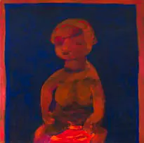 Robert Hodgins, Girl on a Bright Cushion, oil on canvas