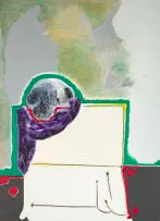 Robert Hodgins, A John Webster Painting: A Grinning Skull Wrapped in a Shroud, oil and charcoal on canvas