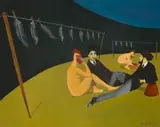 Richard Mudariki, Laundry Day, acrylic on canvas