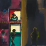 Robert Hodgins, Soho London 1934, oil on canvas