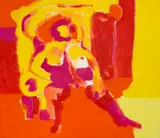 Robert Hodgins, A Fat Man in an Armchair, oil on canvas