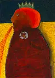 Colbert Mashile, OBA (The King), mixed media on board