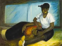 Hairdo by George Pemba, oil on board, sold Sep 2022