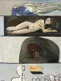 Simon Stone, One Quarter with Nude, oil on wood panel