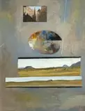 Simon Stone, Landscape and New York, oil on canvas laid down on board