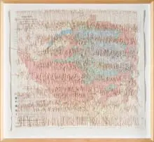 Dan Halter, One Dollar, 2011, map of Zimbabwean farming regions hand woven with 300 trillion Zimbabwean dollars