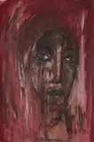 Nelly Guambe, Lamenting Eyes, acrylic on canvas