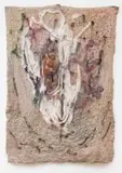Kimathi Mafafo, Transcendent II, oil paint and hand embroided fabric