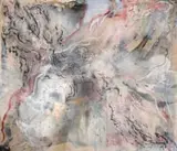 Helen Teede, Rhetoric of Origins, rain and oil on canvas