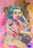 Banele Khoza, Projecting Myself, acrylic and acrylic ink on canvas