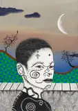 Kelechi Nwaneri, Time, People and Change 4, mixed media on canvas