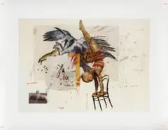 Nermine Hammam, Destroyer of Manifest, hand painted archival pigment print on Hahnemühle Japanese paper