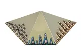 Huda Lutfi, Gestures, collage on three triangular wooden panels