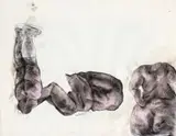Weaam El-Masry, Dry Lie, drawing and collage on paper