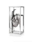 Ibrahim Ahmed, The things I hope to bury #9, I never revealed myself to them series, welded Mercedes scrap metal parts, on a stainless steel base