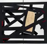 Serge Alain Nitegeka, Fragile Cargo II; Studio Study II, diptych, 2012, acrylic on wood, two panels